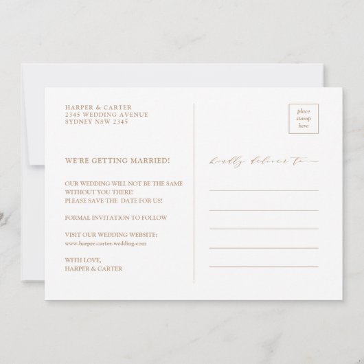 Carte Boho tropical Pampas Grass Enregistrer la date (Dos)