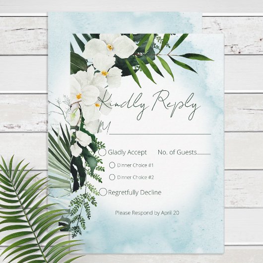 Carte Boho Tropical Water Watercolor Response Card
