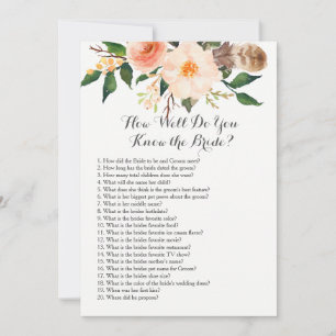 Carte Boho Tu connais bien la mariée ?