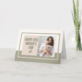 Carte Boho vert clair rose première fête des mères photo (Devant)