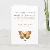Carte Boho Watercolor Butterfly Funeral Program Template (Dos)