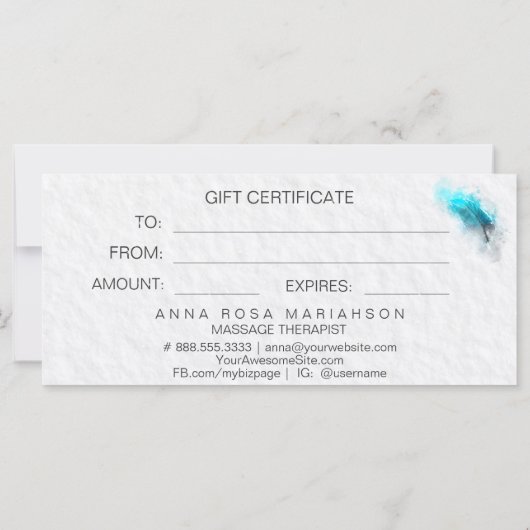 Carte *~* Boho Watercolor Feather Bohemian Simple (Dos)