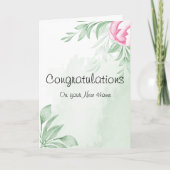 Carte Boho Watercolor Félicitations Nouveau Accueil (Devant)