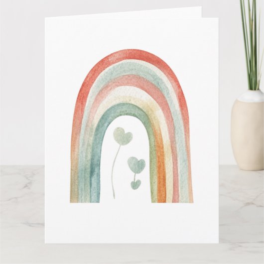 Carte Boho Watercolor Rainbow (Devant)