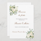 Carte Boho Wedding Enregistrer la date (Devant / Derrière)