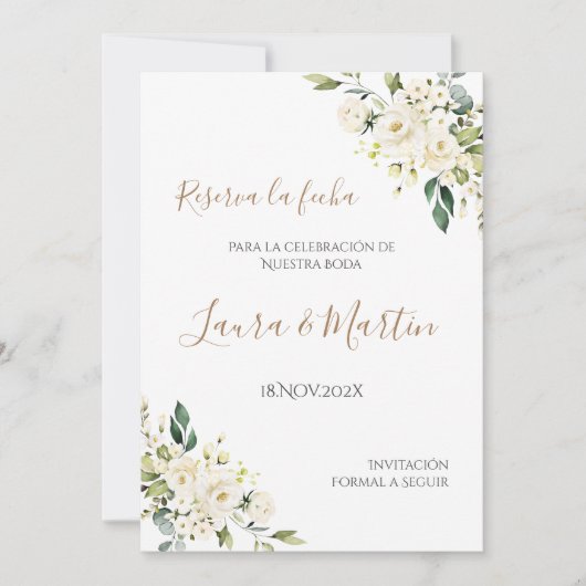 Carte Boho Wedding Enregistrer la date (Devant)