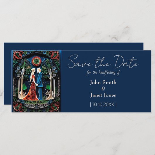 Carte Boho Wicca Mariage Enregistrer la date (Devant / Derrière)