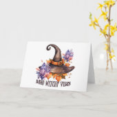 Carte Boho Witchy Vibes Halloween (Fleur jaune)