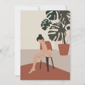 Carte Boho Woman et Monstera Plantes Mode d'été (Devant)