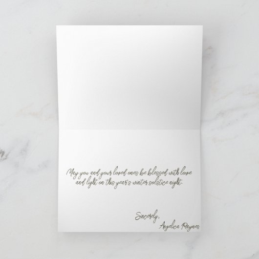 Carte Boho Yule Cèdre & Étoiles Winter Solstice Holiday (Intérieur)