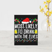 Carte Boire avec les elfes Elf Drôle Boisson (Fleur jaune)