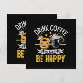 Carte Boire Café Manger Bagels Soyez Heureux (Devant / Derrière)