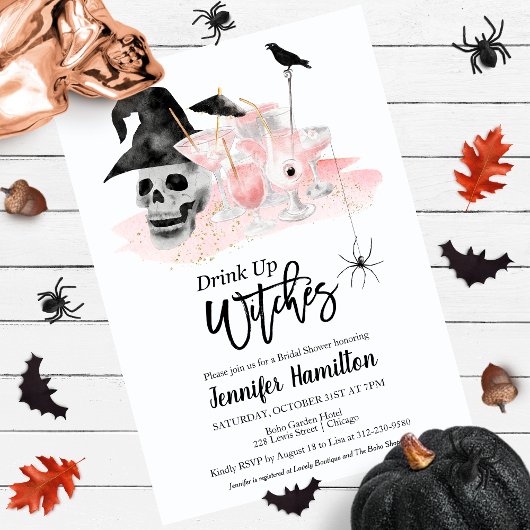 Carte Boire des Whitches Halloween Cocktail Fête des mar
