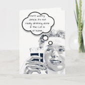 Carte Boire seul drôle Vintage anniversaire (Devant)