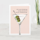 Carte Boire seul | Salutation amusante de distanc (Devant)