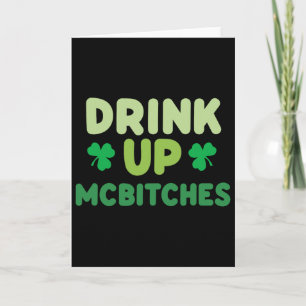 Carte Boire un verre drôle de la Saint-Patrick Mces vert