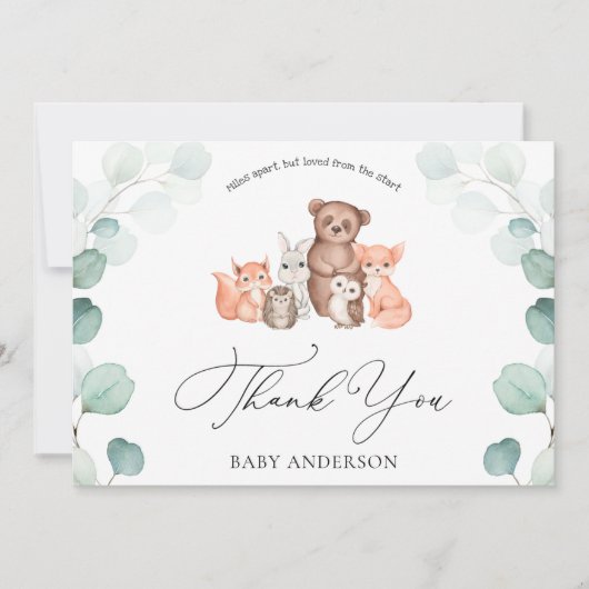 Carte Bois Animaux Douche par Merci postal (Devant)