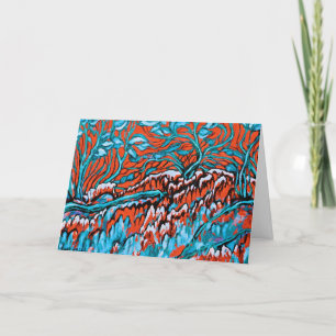 Carte Bois colorés rouges et bleus