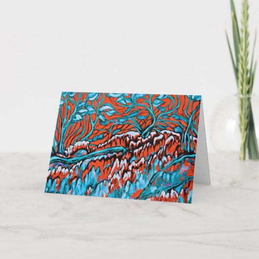 Carte Bois colorés rouges et bleus (Devant)