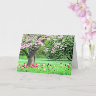 Carte Bois de chien et tulipes
