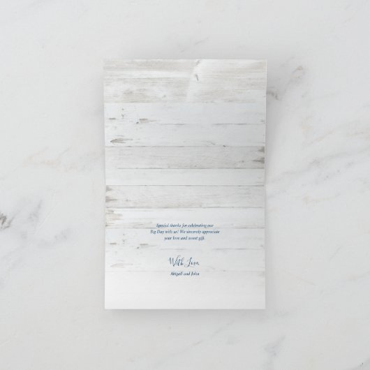 Carte Bois de pastèque rustique Mariage Merci (Intérieur)