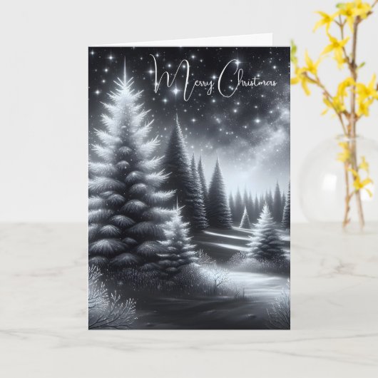 Carte Bois d'hiver de Noël (Fleur jaune)