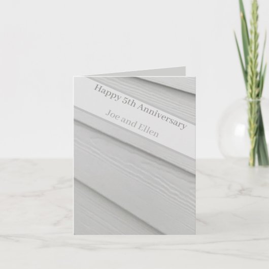 Carte Bois du 5e anniversaire, modifiable (Devant)