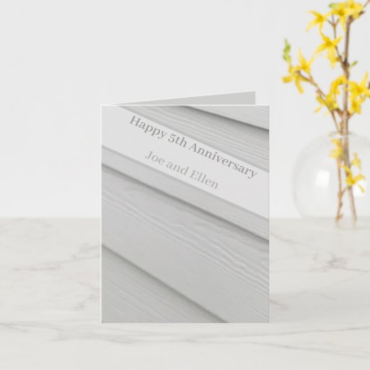 Carte Bois du 5e anniversaire, modifiable (Fleur jaune)