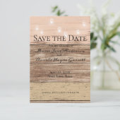 Carte Bois et lanternes roses rustiques (Debout devant)