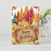 Carte Bois magiques citrouilles Automne Automne Happy An (Debout devant)