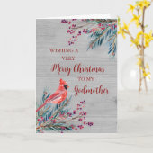 Carte Bois rustique aquarelle Godmère Joyeux Noël (Fleur jaune)