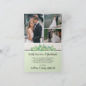 Carte Bois rustique et Merci Mariage Eucalyptus 4-Photo (Intérieur)