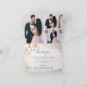 Carte Bois rustique et Merci Mariage Rose 4 photos (Intérieur)