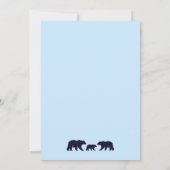 Carte Bois rustique Ours Bleu Baby shower garçon (Dos)
