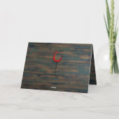 Carte Bois rustique Verre rouge 60e anniversaire (Dos)