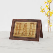 Carte Bois sculpté | DAD | Faux Fête des pères en bois (Fleur jaune)