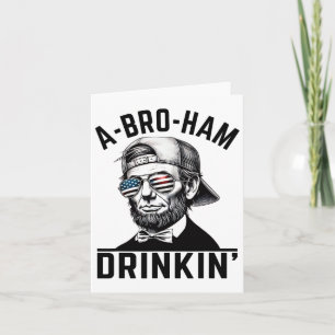 Carte Boisson A-bro-ham Américaine Drôle 4 Juillet Abe L