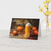 Carte Boisson Automnale à la Citrouille de l'Équinoxe d' (Fleur jaune)