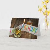 Carte Boisson d'anniversaire en verre tourné (Fleur jaune)