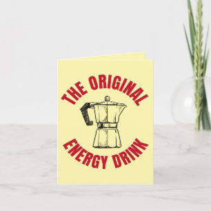 Carte Boisson d'énergie originale - Café de style Vintag