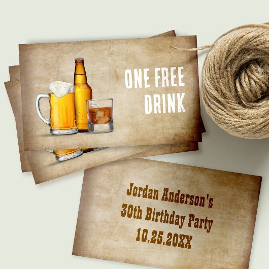 Carte boisson ou billet gratuit