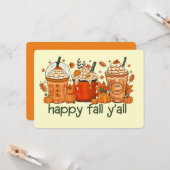 Carte Boissons Automatiques Avec Crème Happy Fall Yall (Devant/Arrière en situation)