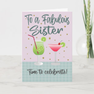 Carte Boissons d'anniversaire pour une sœur fabuleuse