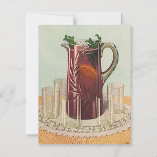 Carte Boissons et breuvages vintage, pichet de sangria