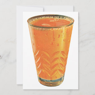 Carte Boissons Vintage, Verre de Jus d'Orange Petit Déje
