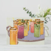 Carte Boissons vintages, boissons avec glaçons sur plate (Debout devant)