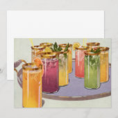 Carte Boissons vintages, boissons avec glaçons sur plate (Devant / Derrière)