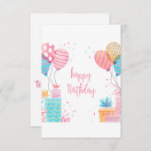 Carte Boîte à cadeaux Joyeux anniversaire (Devant / Derrière)