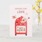 Carte Boîte aux lettres mignonne, Joyeuse Saint-Valentin (Fleur jaune)