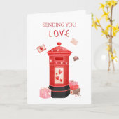 Carte Boîte aux lettres mignonne, Joyeuse Saint-Valentin (Fleur jaune)